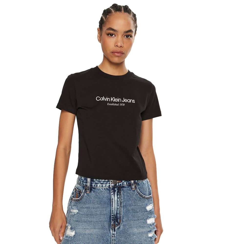 Camiseta M/c Casual_Mujer_CALVIN KLEIN Institutional Graphic Baby Tee