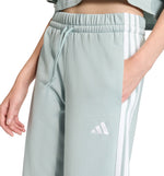 Calças Casuais Adidas 3 Riscas Bainha Aberta French Terry
