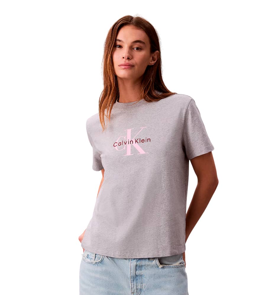 T-shirt M/c Casual_Mujer_CALVIN KLEIN Hero Ss Classic Monologue Cneck T