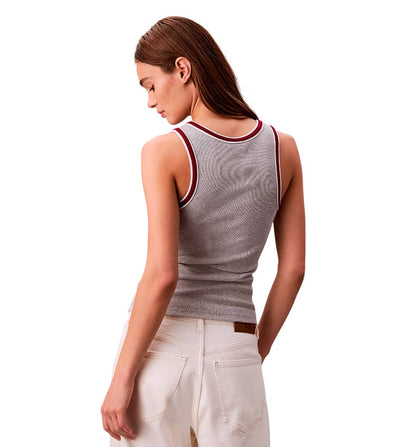 Women's Casual Tank Top Calvin Klein Color Block Cotton Rib Crew Tank