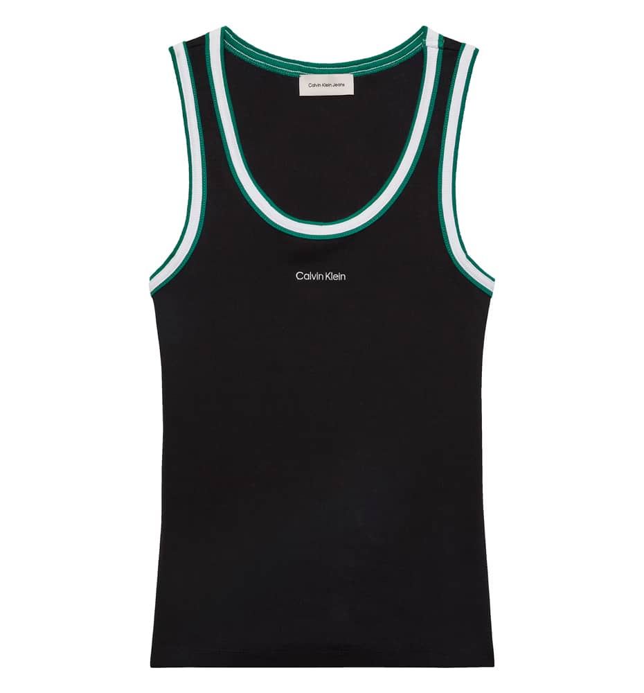 Women's Casual Tank Top Calvin Klein Color Block Cotton Rib Crew Tank