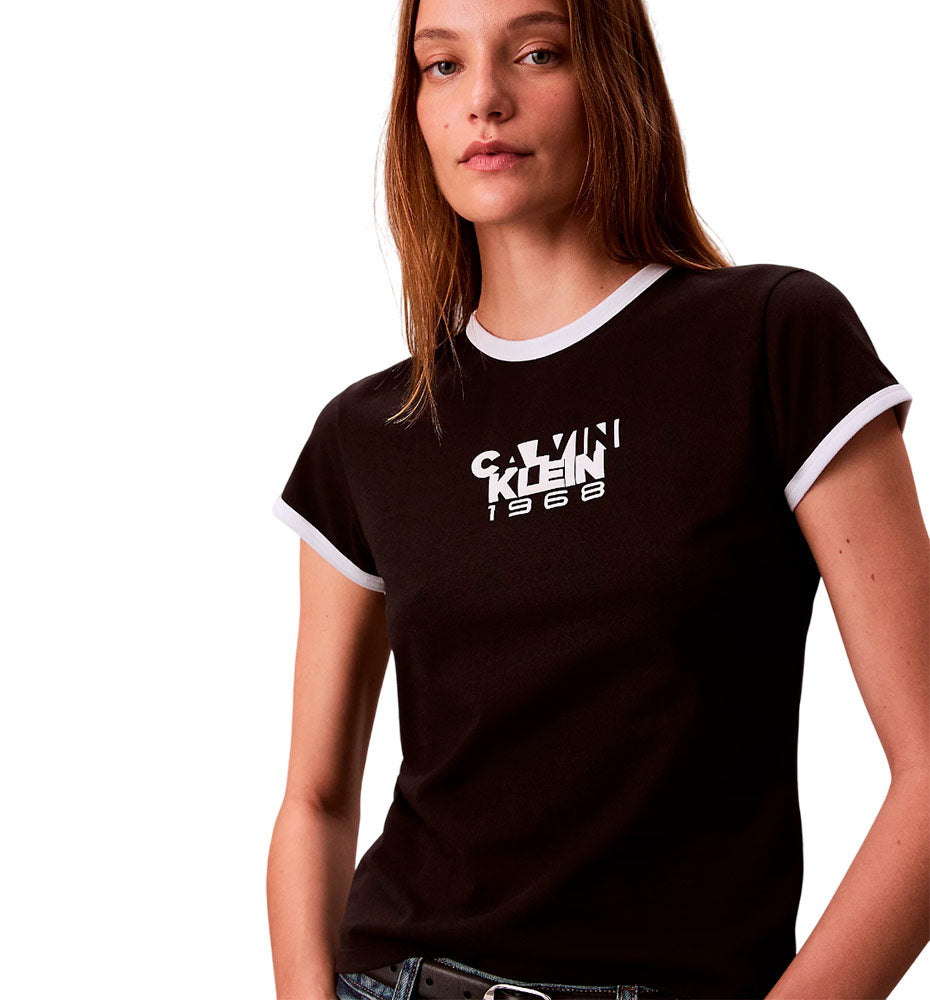 Casual_Women's T-shirt_CALVIN KLEIN Ss 1968 Graphic Baby Tee