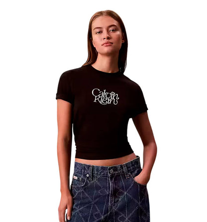 T-shirt M/c Casual_Mujer_CALVIN KLEIN Ss Fitted Script Calvin Klein Te
