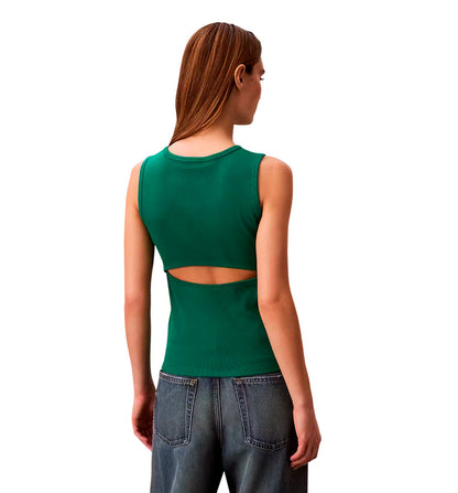 Camiseta Sin Mangas Casual Calvin Klein Sl Woven Label 2x2 Baby Rib Cuto