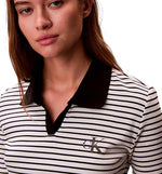 Calvin Klein Monologo Rib Polo Stripe Casual Polo