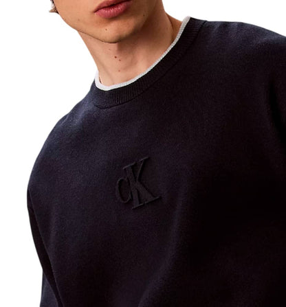 Sweatshirt Casual_Men_CALVIN KLEIN Ls Embossed Logo Crewnk Sweater