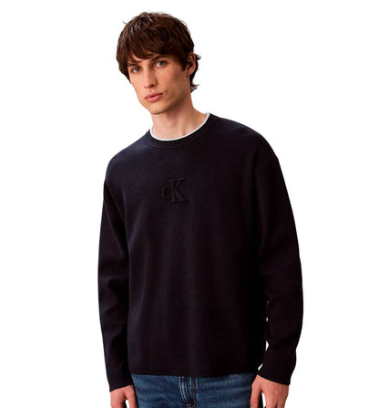 Sweatshirt Casual_Men_CALVIN KLEIN Ls Embossed Logo Crewnk Sweater