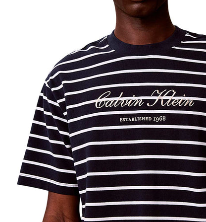 Camiseta  Casual Calvin Klein Stripe Casual Pique Calvin