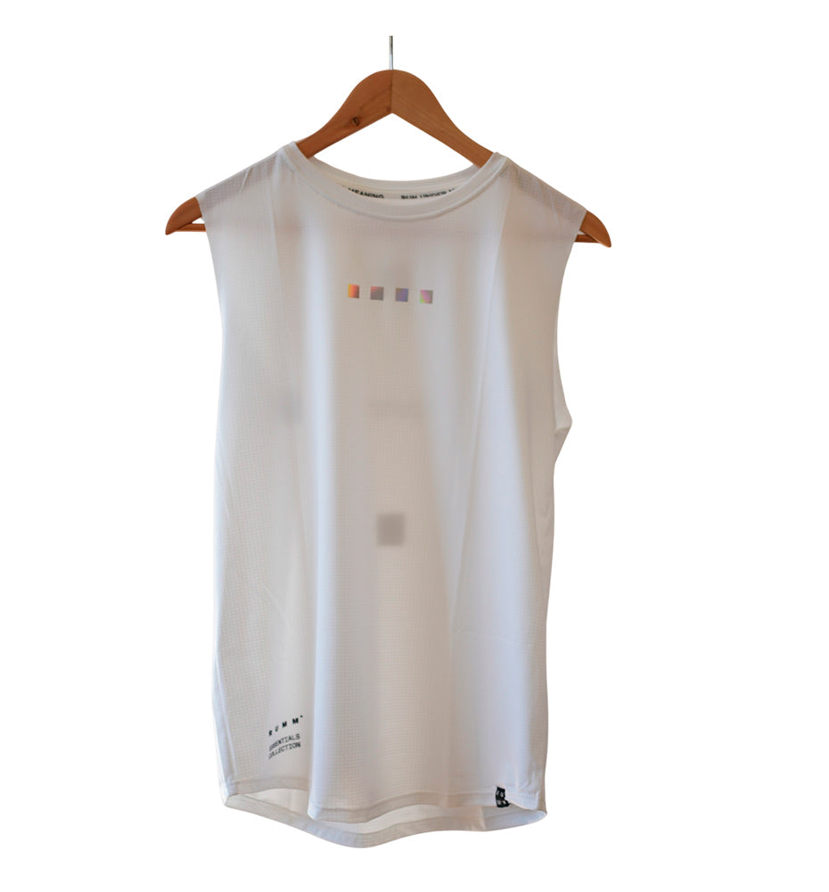 Running Sleeveless Shirt_Women_RUMM Essential White Tank Woman