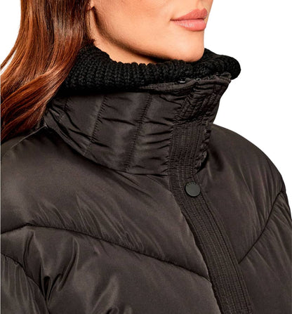 Chaqueta Casual_Mujer_GUESS Dora Detachable Knit-collar Pu