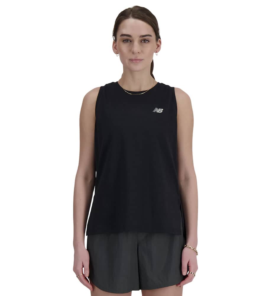 Camiseta Sin Mangas Running_Mujer_NEW BALANCE Sport Essentials Heathertech Tan